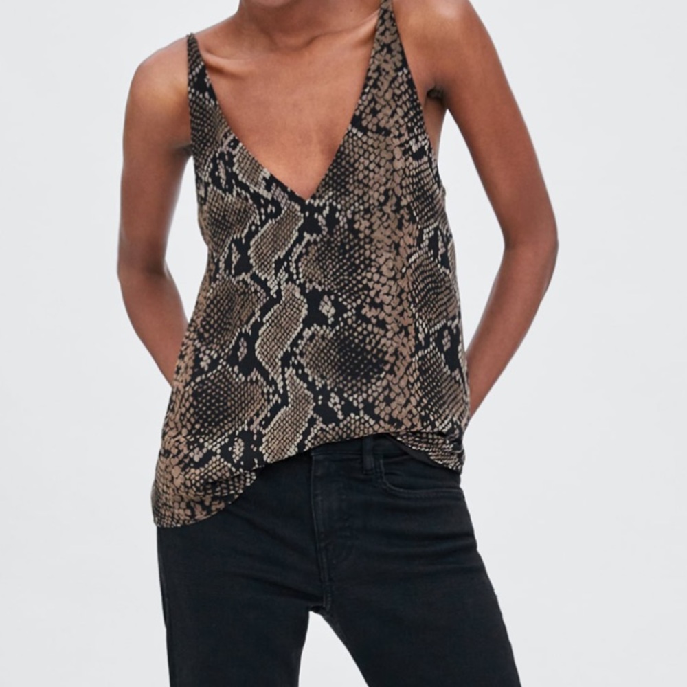 Zara Snakeskin Top